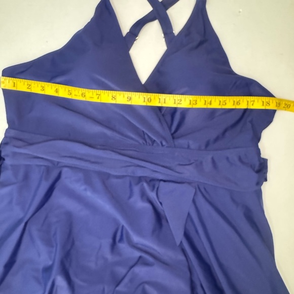 BLOOMCHIC Plain Ties Wrap Flutters Swim Dress Size 18-20. - Picture 16 of 17